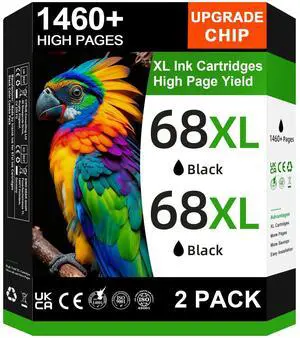 68XL Black Ink Cartridge High Yield Compatible for HP 68 Black Ink Cartridge for HP 68 Ink Cartridges Compatible for 6155e 6555e 6100e 6165e 6500e 6152e 6552e 6558e Printer (2 Black, 2 Pack) 68XL Black Ink Cartridge High Yield Compatible for HP 68 Black Ink Cartridge for HP 68 Ink Cartridges Compatible for 6155e 6555e 6100e 6165e 6500e 6152e 6552e 6558e Printer (2 Black, 2 Pack)