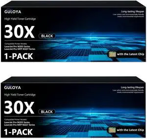 30X CF230X Black Toner Cartridge High Yield 2-Pack with Chip: 30X Toner Cartridge Replacement for HP30X CF230X Black Toner Works with Laser Pro M203dn M203dw Pro MFP M227fdn M227sdn M227fdw Printer 30X CF230X Black Toner Cartridge High Yield 2-Pack with Chip: 30X Toner Cartridge Replacement for HP30X CF230X Black Toner Works with Laser Pro M203dn M203dw Pro MFP M227fdn M227sdn M227fdw Printer