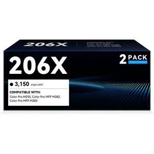 206X Black high-Yield Toner Cartridge Compatible Replacement for HP 206X 206A Black Toner Works with Color LaserJet Pro MFP M283fdw M283cdw M283fdn M282nw M255dw M255nw M283 M255 Printer Ink W2110X 206X Black high-Yield Toner Cartridge Compatible Replacement for HP 206X 206A Black Toner Works with Color LaserJet Pro MFP M283fdw M283cdw M283fdn M282nw M255dw M255nw M283 M255 Printer Ink W2110X