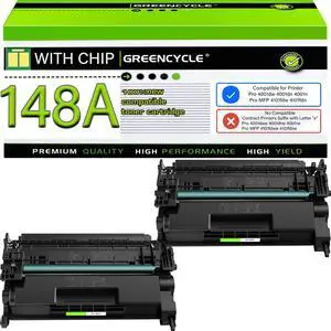 Compatible 148A Black Toner Cartridge for HP Laser Jet 4001n 4101fdw | 2-pack W1480A with chip, black toner. Works with HP Laser Jet Pro 4001dn, 4001dw, MFP 4101fdn. High page yield Compatible 148A Black Toner Cartridge for HP Laser Jet 4001n 4101fdw | 2-pack W1480A with chip, black toner. Works with HP Laser Jet Pro 4001dn, 4001dw, MFP 4101fdn. High page yield