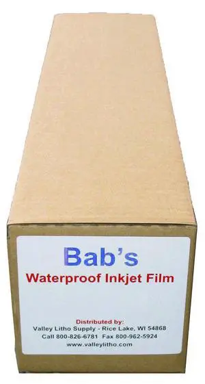 Premium Waterproof Inkjet Film For Positives 36" x 100' Roll Premium Waterproof Inkjet Film For Positives 36" x 100' Roll
