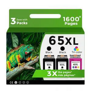 3 Pack 65XL Remanufactured Ink Cartridge Replacement for HP Ink 65 XL2 Black 1 Color Combo HP65 XL,5055 5000 5052 5010 5070 5014 3755 3700 3772 2600 3752 2652 2655 2622 2640 Printer,BK Tricolor 3 Pack 65XL Remanufactured Ink Cartridge Replacement for HP Ink 65 XL2 Black 1 Color Combo HP65 XL,5055 5000 5052 5010 5070 5014 3755 3700 3772 2600 3752 2652 2655 2622 2640 Printer,BK Tricolor