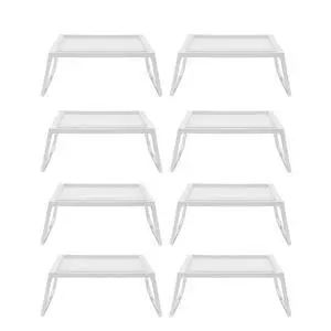 Kids Lap Desk, Set of 8 Lap Desk for Laptop - Foldable Laptop Desk for Bed and Couch, Portable and Lightweight Tablet Stand for Bed Breakfast, Working, Reading, and Writing, White Kids Lap Desk, Set of 8 Lap Desk for Laptop - Foldable Laptop Desk for Bed and Couch, Portable and Lightweight Tablet Stand for Bed Breakfast, Working, Reading, and Writing, White