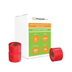 PSBM 18 Rolls Dark Red 3 Inch x 1000 Feet 80 Gauge Mini Stretch Film/Wrap with Plastic Handle, Heavy Duty Industrial Strength Shrink/Plastic Wrap for Moving, Packing, Shipping, Bundling & Storage PSBM 18 Rolls Dark Red 3 Inch x 1000 Feet 80 Gauge Mini Stretch Film/Wrap with Plastic Handle, Heavy Duty Industrial Strength Shrink/Plastic Wrap for Moving, Packing, Shipping, Bundling & Storage