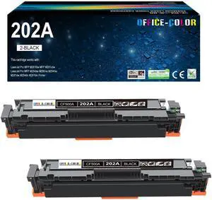 202A Black Toner Cartridge Replacement for HP 202A CF500A M254dw M281cdw | Works with HP Color Laserjet Pro M254dw; Color Laserjet Pro MFP M281cdw, M281fdw Printer Ink (2-pack) 202A Black Toner Cartridge Replacement for HP 202A CF500A M254dw M281cdw | Works with HP Color Laserjet Pro M254dw; Color Laserjet Pro MFP M281cdw, M281fdw Printer Ink (2-pack)