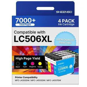 LC506 LC506XL Ink Cartridges High Yield LC 506 XL Compatible with Brother LC506XL Ink Cartridges for Brother Printer MFC-J4355DW MFC-J4555DW MFC-J4557DW Printer (4 Pack, Black, Cyan, Magenta, Yellow) LC506 LC506XL Ink Cartridges High Yield LC 506 XL Compatible with Brother LC506XL Ink Cartridges for Brother Printer MFC-J4355DW MFC-J4555DW MFC-J4557DW Printer (4 Pack, Black, Cyan, Magenta, Yellow)