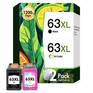 63 63XL Ink Cartridges Black and Color Combo Pack for HP 3830 4520 Printers | Replacement for Envy 4520 OfficeJet 3830 HP63XL for HP Envy 4512 OfficeJet 4650 5255 5258 5200 DeskJet 1112 Printer 2-Pack 63 63XL Ink Cartridges Black and Color Combo Pack for HP 3830 4520 Printers | Replacement for Envy 4520 OfficeJet 3830 HP63XL for HP Envy 4512 OfficeJet 4650 5255 5258 5200 DeskJet 1112 Printer 2-Pack