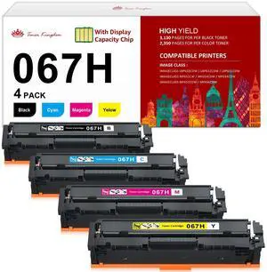Compatible Canon 067H 067 Toner Cartridge Set 4 Pack Replacement for Canon 067H Toner Compatible for Color ImageClass MF656Cdw LBP632Cdw MF653Cdw MF654Cdw LBP633Cdw MF650C LBP630C Toner Compatible Canon 067H 067 Toner Cartridge Set 4 Pack Replacement for Canon 067H Toner Compatible for Color ImageClass MF656Cdw LBP632Cdw MF653Cdw MF654Cdw LBP633Cdw MF650C LBP630C Toner