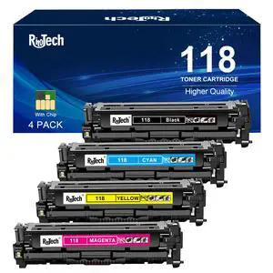 118 Toner Cartridge Black Cyan Magenta Yellow - High-Yield Remanufactured Replacement for Canon 118 CRG118 for Color Imageclass MF8580Cdw MF8380Cdw MF8350Cdn MF726Cdw LBP622Cdw MF641Cw MF644,4 Pack 118 Toner Cartridge Black Cyan Magenta Yellow - High-Yield Remanufactured Replacement for Canon 118 CRG118 for Color Imageclass MF8580Cdw MF8380Cdw MF8350Cdn MF726Cdw LBP622Cdw MF641Cw MF644,4 Pack