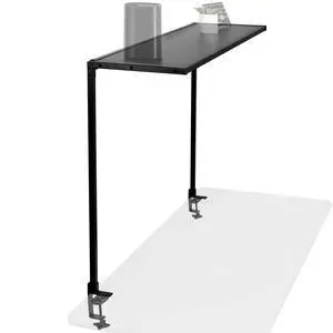 Large 42 inch Clamp-on Overhead Desk Shelf, Raised Desktop Organizer, Elevated Workstation Accessory Platform, Black, DESK-SHELF42-OB Large 42 inch Clamp-on Overhead Desk Shelf, Raised Desktop Organizer, Elevated Workstation Accessory Platform, Black, DESK-SHELF42-OB