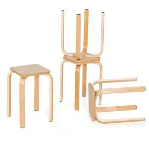 18-Inch Stackable Wooden School Stools Set of 4, Natural | Portable Backless School Chairs with Square Top, Anti-Slip Felt Mats, Stacking Stools for Classroom, Dining Room, Kitchen 18-Inch Stackable Wooden School Stools Set of 4, Natural | Portable Backless School Chairs with Square Top, Anti-Slip Felt Mats, Stacking Stools for Classroom, Dining Room, Kitchen