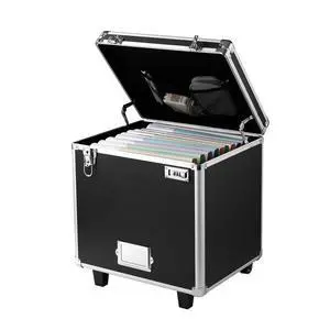 Portable File Storage Box, 15.6 x 12.6 x 15 inch Internal Chest Size, Locking Mobile Business Case with Telescopic Handle, Hand pull File Case for Office Home, Offices, Hospitals, Banks Portable File Storage Box, 15.6 x 12.6 x 15 inch Internal Chest Size, Locking Mobile Business Case with Telescopic Handle, Hand pull File Case for Office Home, Offices, Hospitals, Banks