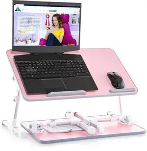 Lap Desk Pink Large Wood Top - Fits Up to 17" Laptop - with Dual Cushion, Wrist Rest & Built-in Mouse Pad, Portable Laptop Stand for Bed, Multifunctional Slot for Tablet, Pen & Phone Lap Desk Pink Large Wood Top - Fits Up to 17" Laptop - with Dual Cushion, Wrist Rest & Built-in Mouse Pad, Portable Laptop Stand for Bed, Multifunctional Slot for Tablet, Pen & Phone