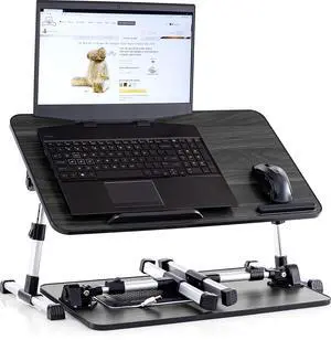 Lap Desk Grey Large Wood Top - Fits Up to 17" Laptop - with Dual Cushion, Wrist Rest & Built-in Mouse Pad, Portable Laptop Stand for Bed, Multifunctional Slot for Tablet, Pen & Phone Lap Desk Grey Large Wood Top - Fits Up to 17" Laptop - with Dual Cushion, Wrist Rest & Built-in Mouse Pad, Portable Laptop Stand for Bed, Multifunctional Slot for Tablet, Pen & Phone