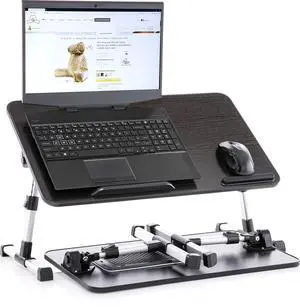 Lap Desk Black Large Wood Top - Fits Up to 17" Laptop - with Dual Cushion, Wrist Rest & Built-in Mouse Pad, Portable Laptop Stand for Bed, Multifunctional Slot for Tablet, Pen & Phone Lap Desk Black Large Wood Top - Fits Up to 17" Laptop - with Dual Cushion, Wrist Rest & Built-in Mouse Pad, Portable Laptop Stand for Bed, Multifunctional Slot for Tablet, Pen & Phone