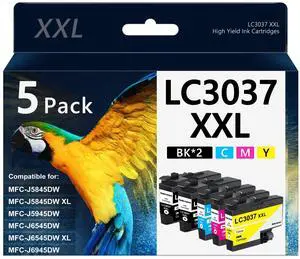 LC3037XXL Ink Cartridges with Super High-Yield Replacement for Brother LC3037 Work for MFC-J5945DW MFC-J5845DW MFC-J5845DWXL MFC-J6545DW MFC-J6545DWXL MFC-J6945DW Printers (5 Pack) LC3037XXL Ink Cartridges with Super High-Yield Replacement for Brother LC3037 Work for MFC-J5945DW MFC-J5845DW MFC-J5845DWXL MFC-J6545DW MFC-J6545DWXL MFC-J6945DW Printers (5 Pack)