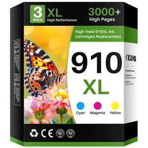 910XL Color Ink Cartridges CMY for HP OfficeJet Pro 8020 8025 8028 8030 | 910 XL Ink Cartridges for OfficeJet Pro 8010 8015 8018 8022 8035 Series Printers (3 Packs, Cyan Magenta Yellow) 910XL Color Ink Cartridges CMY for HP OfficeJet Pro 8020 8025 8028 8030 | 910 XL Ink Cartridges for OfficeJet Pro 8010 8015 8018 8022 8035 Series Printers (3 Packs, Cyan Magenta Yellow)