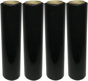 Universal 4 pack Black 18 Inches X 1000 Tough Pallet Shrink Wrap, 80 Gauge Industrial Strength Plastic Film, Commercial Grade Strength Film, Moving & Stretch Packing Wrap, For Furniture, Boxes, Pallet Universal 4 pack Black 18 Inches X 1000 Tough Pallet Shrink Wrap, 80 Gauge Industrial Strength Plastic Film, Commercial Grade Strength Film, Moving & Stretch Packing Wrap, For Furniture, Boxes, Pallet