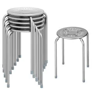 6-Pack Metal Stackable Stools, 17.5 Backless Nesting Stools w/Round Top, Metal Frame for Home Office School, Adults Students Flexible Seating, Portable Classroom Stools Set of 6 (Grey) 6-Pack Metal Stackable Stools, 17.5 Backless Nesting Stools w/Round Top, Metal Frame for Home Office School, Adults Students Flexible Seating, Portable Classroom Stools Set of 6 (Grey)