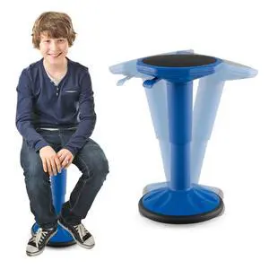 Wobble Stool, Height Adjustable 16.5-24" Flexible Seating (Navy) | Wobble Chair with 360° Rocking, Non-Slip Base, Convenient Handle, No Assembly, Active Seating for Classroom, Home, Office Wobble Stool, Height Adjustable 16.5-24" Flexible Seating (Navy) | Wobble Chair with 360° Rocking, Non-Slip Base, Convenient Handle, No Assembly, Active Seating for Classroom, Home, Office