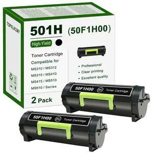 501H (50F1H00) High Yield Black Toner Cartridge 2-Pack Replacement for Lexmark MS310 MS310dn MS312 MS312dn MS315 MS315dn MS410 MS410dn MS415 MS415dn MS510 MS510dn MS610 MS610dn Printer 501H (50F1H00) High Yield Black Toner Cartridge 2-Pack Replacement for Lexmark MS310 MS310dn MS312 MS312dn MS315 MS315dn MS410 MS410dn MS415 MS415dn MS510 MS510dn MS610 MS610dn Printer