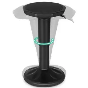 Wobble Stool, Height Adjustable 16.5-24" Flexible Seating (Black) | Wobble Chair with 360° Rocking, Non-Slip Base, Convenient Handle, No Assembly, Active Seating for Classroom, Home, Office Wobble Stool, Height Adjustable 16.5-24" Flexible Seating (Black) | Wobble Chair with 360° Rocking, Non-Slip Base, Convenient Handle, No Assembly, Active Seating for Classroom, Home, Office