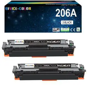 2 Pack Replacement for HP 206A Black Toner Cartridge W2110A for HP Color LaserJet Pro MFP M283cdw M283fdw M282nw M255dw,M255nw Toner Printer Ink (with Chip) 2 Pack Replacement for HP 206A Black Toner Cartridge W2110A for HP Color LaserJet Pro MFP M283cdw M283fdw M282nw M255dw,M255nw Toner Printer Ink (with Chip)