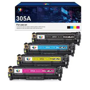 305a Toner Cartridge - Replacement for HP 305A 305X CE410A CE410X | for Laserjet Pro 400 M451dn M451nw M451dw MFP M475dn Pro 300 M375nw Printer(Black, Cyan, Magenta, Yellow,4 Pack) 305a Toner Cartridge - Replacement for HP 305A 305X CE410A CE410X | for Laserjet Pro 400 M451dn M451nw M451dw MFP M475dn Pro 300 M375nw Printer(Black, Cyan, Magenta, Yellow,4 Pack)