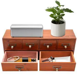 6-Drawer Wooden Desk Organizer, No Assembly Required | Vintage Desktop Organizer Cabinet, Desk Drawer Organizer, Storage Box for Office Home 6-Drawer Wooden Desk Organizer, No Assembly Required | Vintage Desktop Organizer Cabinet, Desk Drawer Organizer, Storage Box for Office Home