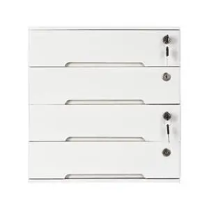Wooden Desktop Storage Box, with 4 Lockable Drawers, Keepsake Box, Office Supplies A4/Receipt File Organizer, Flat File Cabinet to store documents, notebooks, or other small objects (White) Wooden Desktop Storage Box, with 4 Lockable Drawers, Keepsake Box, Office Supplies A4/Receipt File Organizer, Flat File Cabinet to store documents, notebooks, or other small objects (White)