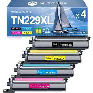 TN229XL TN229 Toner Cartridges 4 Pack for MFC-L3780CDW MFC-L3720CDW | Replacement for Brother TN-229XL High Yield Toner, Compatible with HL-L3280CDW HL-L3220CDW HL-L3300CDW HL-L3295CDW Printer TN229XL TN229 Toner Cartridges 4 Pack for MFC-L3780CDW MFC-L3720CDW | Replacement for Brother TN-229XL High Yield Toner, Compatible with HL-L3280CDW HL-L3220CDW HL-L3300CDW HL-L3295CDW Printer