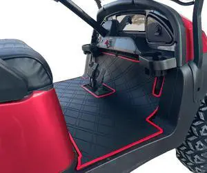 Golf Cart Floor Mat Black Red Trim for Club Car Precedent 04+, Tempo/Onward 17+ Golf Cart Floor Mat Black Red Trim for Club Car Precedent 04+, Tempo/Onward 17+