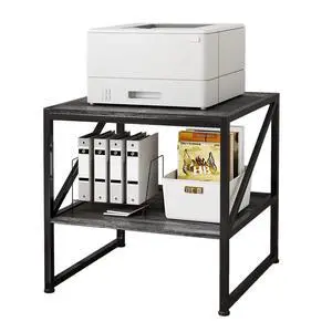 2-Tier Large Priner Stand with Storage Shelf, 20"×20" Under Desk Printer Table for Home Office, Mini Fridge Stand, End Table for Living Room, Heavy Duty Storage Rack for Scanner Fax Machine, Grey Oak 2-Tier Large Priner Stand with Storage Shelf, 20"×20" Under Desk Printer Table for Home Office, Mini Fridge Stand, End Table for Living Room, Heavy Duty Storage Rack for Scanner Fax Machine, Grey Oak