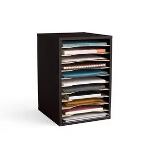 Products Vertical Desktop Sorter, 11 Compartment, Black Products Vertical Desktop Sorter, 11 Compartment, Black