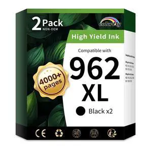 962XL Ink Cartridges Combo Pack Compatible Replacement for HP 962XL 962 Ink Cartridges to Use with HP OfficeJet Pro 9010 9012 9014 9015 9016 9018 9020 9022 9025 Printer (2BK) 962XL Ink Cartridges Combo Pack Compatible Replacement for HP 962XL 962 Ink Cartridges to Use with HP OfficeJet Pro 9010 9012 9014 9015 9016 9018 9020 9022 9025 Printer (2BK)