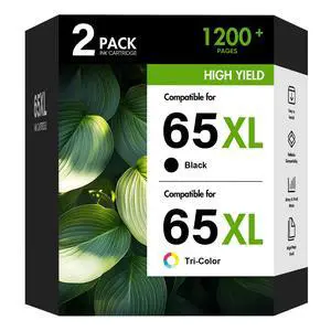 65XL 65 Black and Color Combo Pack Ink Cartridges DeskJet 3755 Envy 5055 | Compatible Replacement for HP65XL 65XL Black and Color for HP DeskJet 3772 3752 2600 Envy 5052 5000 Printer (Black Tri-Color) 65XL 65 Black and Color Combo Pack Ink Cartridges DeskJet 3755 Envy 5055 | Compatible Replacement for HP65XL 65XL Black and Color for HP DeskJet 3772 3752 2600 Envy 5052 5000 Printer (Black Tri-Color)