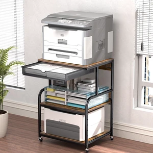 Large Printer Stand with Storage Shelf, Industrial Rolling Printer Cart Holder with Lockable Wheels, 5-Adjustable Heights, 3D Scanner Fax Printer Table for Home Office Use Large Printer Stand with Storage Shelf, Industrial Rolling Printer Cart Holder with Lockable Wheels, 5-Adjustable Heights, 3D Scanner Fax Printer Table for Home Office Use