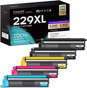 TN229XL Toner Cartridges 5 Pack Replacement for Brother MFC-L3780CDW | Compatible with HL-L3280CDW MFC-L3720CDW HL-L3300CDW, 3000 Pages per Toner, 2 Black/C/M/Y, ISO Certified TN229XL Toner Cartridges 5 Pack Replacement for Brother MFC-L3780CDW | Compatible with HL-L3280CDW MFC-L3720CDW HL-L3300CDW, 3000 Pages per Toner, 2 Black/C/M/Y, ISO Certified