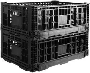 Collapsible Storage Bin Containe52 Liter Transferheavy duty plastic storage box,milk crates heavy duty Transit storage of various items black (2) Collapsible Storage Bin Containe52 Liter Transferheavy duty plastic storage box,milk crates heavy duty Transit storage of various items black (2)