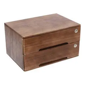 2 Drawer Small Vintage Style Wooden Storage Organizer with Lock for Accessories - Rustic Decorative Box for Office, Desktop Countertop and Incense Storage 2 Drawer Small Vintage Style Wooden Storage Organizer with Lock for Accessories - Rustic Decorative Box for Office, Desktop Countertop and Incense Storage