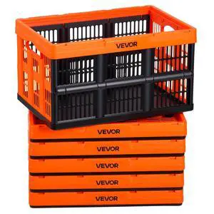 Plastic Collapsible Storage Bins, 45L 6 Packs, Stackable Folding Storage Crates with Handles, Holds 33 lbs Per Bin, Foldable Heavy Duty Containers, Space-Saving Baskets, for Home Organizing Plastic Collapsible Storage Bins, 45L 6 Packs, Stackable Folding Storage Crates with Handles, Holds 33 lbs Per Bin, Foldable Heavy Duty Containers, Space-Saving Baskets, for Home Organizing