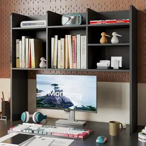 Desk Hutch Dorm, Desktop Bookshelf with 7 Shelves | Desktop Shelf, Bookshelf Storage for College Dorm Office Home, Black Desk Hutch Dorm, Desktop Bookshelf with 7 Shelves | Desktop Shelf, Bookshelf Storage for College Dorm Office Home, Black