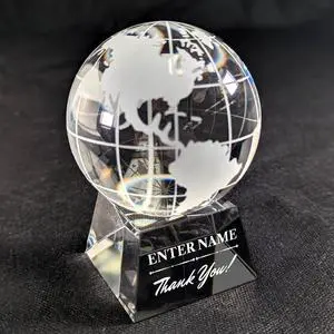 Personalized Engraved Thank You Award - Laser Engraved Design - Thank You - Add Your Own Text - Includes Gift Box - Thank You Award (Optic Crystal Globe) Personalized Engraved Thank You Award - Laser Engraved Design - Thank You - Add Your Own Text - Includes Gift Box - Thank You Award (Optic Crystal Globe)