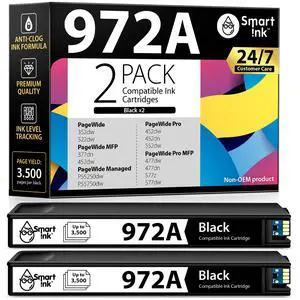 Compatible Ink Cartridge Replacement for HP 972A 972 A (Set of 2 Black, Combo Pack) to use with HP PageWide Pro 477dw 577dw 452dw 477dn 452dn 577z 552dw 377dw P55250dw Printer Compatible Ink Cartridge Replacement for HP 972A 972 A (Set of 2 Black, Combo Pack) to use with HP PageWide Pro 477dw 577dw 452dw 477dn 452dn 577z 552dw 377dw P55250dw Printer
