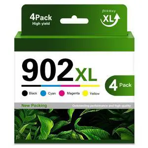 902XL Ink Cartridges Combo Pack 4-Pack (Black/Cyan/Magenta/Yellow) Replacement for HP 902XL 902 OfficeJet Pro 6960 6968 6970 6971 6976 Printers 902XL Ink Cartridges Combo Pack 4-Pack (Black/Cyan/Magenta/Yellow) Replacement for HP 902XL 902 OfficeJet Pro 6960 6968 6970 6971 6976 Printers