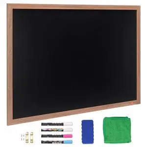 VEOVR Magnetic Chalk Board, Hanging Message Signs with Chalks & Eraser, Vintage Wooden Chalkboard Sign, Rustic Brown Framed Calendar and Bulletin Combo Boards, 35"x46", Kitchen, Home Decor, Wedding VEOVR Magnetic Chalk Board, Hanging Message Signs with Chalks & Eraser, Vintage Wooden Chalkboard Sign, Rustic Brown Framed Calendar and Bulletin Combo Boards, 35"x46", Kitchen, Home Decor, Wedding