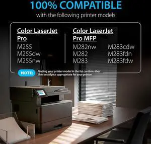 206A Black Toner Cartridge 2 Pack (with Chip) Compatible Replacement for HP 206A Black Toner Cartridge 206X to use with Color LaserJet Pro MFP M283fdw M283cdw LaserJet Pro M255dw M255nw 206A Black Toner Cartridge 2 Pack (with Chip) Compatible Replacement for HP 206A Black Toner Cartridge 206X to use with Color LaserJet Pro MFP M283fdw M283cdw LaserJet Pro M255dw M255nw