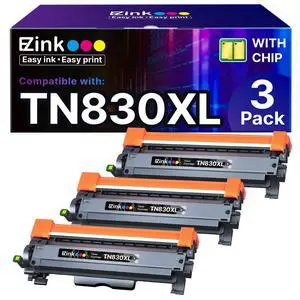 Compatible Replacement for Brother TN830XL Toner Cartridges 3 Black | TN830XL TN 830 Toner to use with Brother HL-L2460DW DCP-L2640DW HL-L2480DW HL-L2400D HL-L2405W MFC-L2820DW HL-L2420DW Printer Compatible Replacement for Brother TN830XL Toner Cartridges 3 Black | TN830XL TN 830 Toner to use with Brother HL-L2460DW DCP-L2640DW HL-L2480DW HL-L2400D HL-L2405W MFC-L2820DW HL-L2420DW Printer