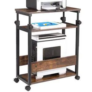 Height Adjustable Computer Tower Stand, Top Adjustable 24"Wx12"Dx23"-38"H | Printer Stands with Wheels, PC Tower Stand, Printer Table for Home Office, Holds Up to 132 lbs (Fits Tower Lower Than 19") Height Adjustable Computer Tower Stand, Top Adjustable 24"Wx12"Dx23"-38"H | Printer Stands with Wheels, PC Tower Stand, Printer Table for Home Office, Holds Up to 132 lbs (Fits Tower Lower Than 19")