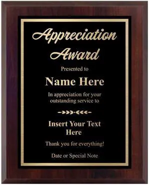 Custom Plaque for Appreciation - Personalized Engraved Award - Choose Your Size, Customize Now! (8x10) Custom Plaque for Appreciation - Personalized Engraved Award - Choose Your Size, Customize Now! (8x10)